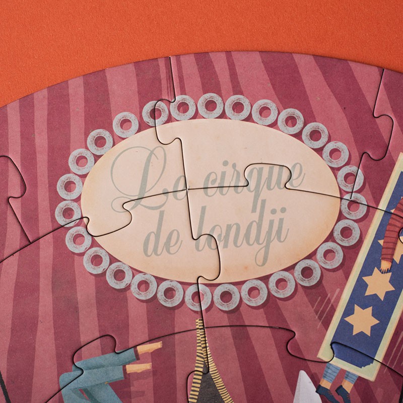 un rompecabezas redondo del circo